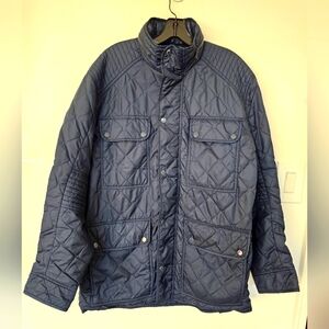Andrew Marc Men Quilted Lightweight Jacket Navy Blue Size L